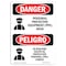 Signmission OSHA, Personal Protective Equipment Head Bilingual, 10in X 7in Rigid Plastic, 7" W, 10" H, Spanish OS-DS-P-710-VS-1733 - alternate 1
